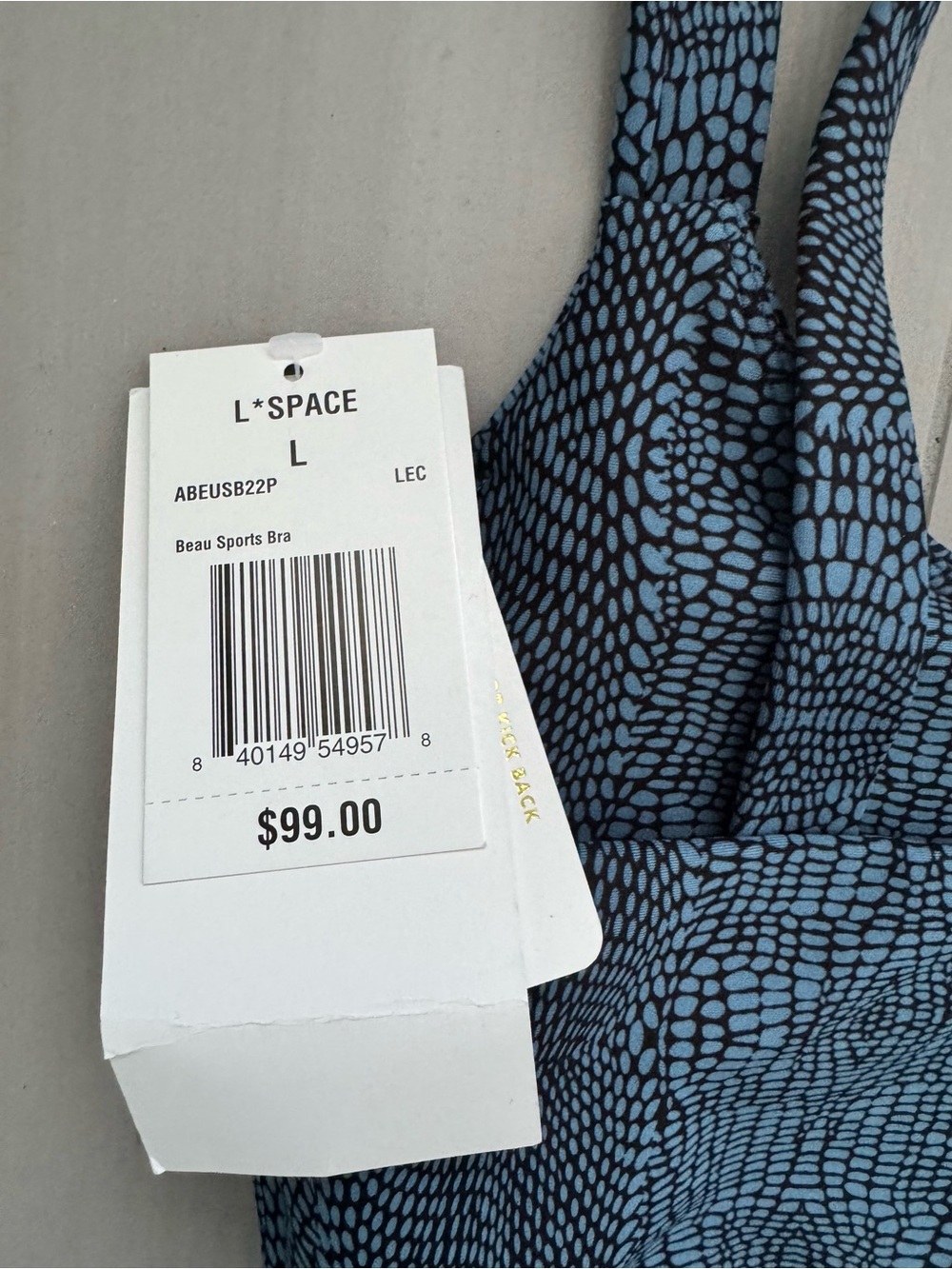 L Space Beau Sports Bra Adjustable Tie Padded Cups size Large Animal Print - Picture 7 of 7